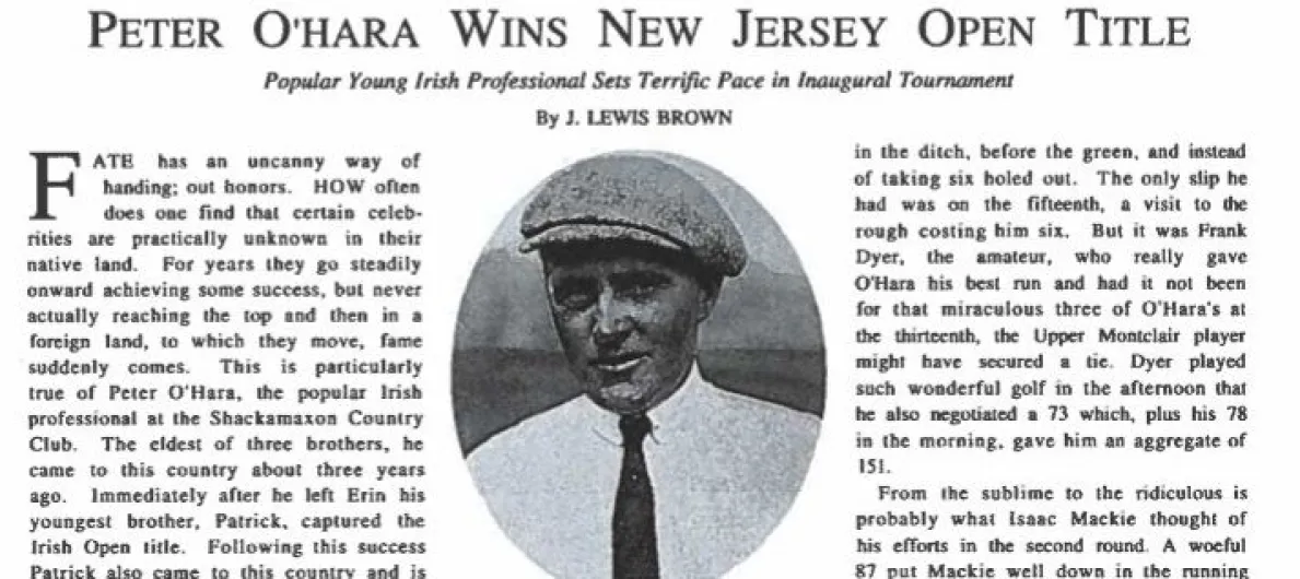 Celebrating the Centennial Open: The 1st Champion, Peter O'Hara