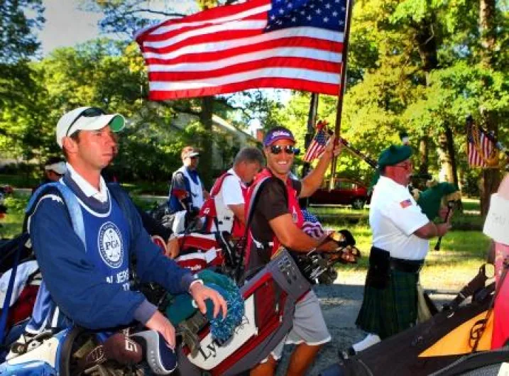 11 NJ Caddies March With Golf Bags To Ground Zero In Memory Of Fallen Golfers