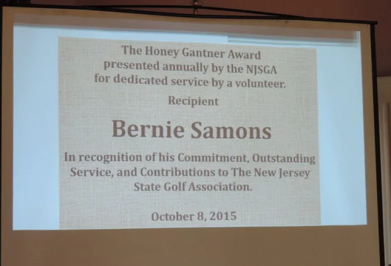Bernie Samons, NJSGA Course Rater, Board Member And Award Winner, Passes Away