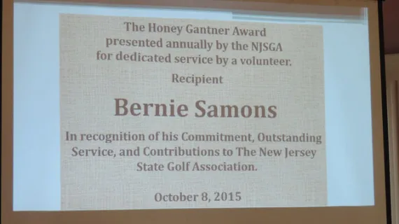 Bernie Samons, NJSGA Course Rater, Board Member And Award Winner, Passes Away